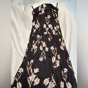 Black strapless maxi